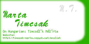 marta timcsak business card